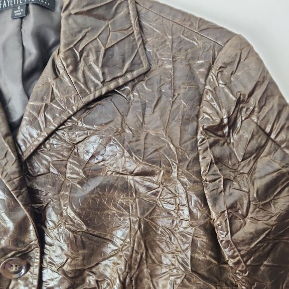 Lafayette 148 New York brown crinkle textured blazer jacket Sz 6 - Picture 6 of 15